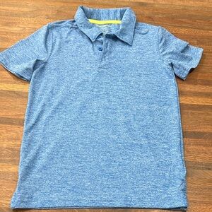 Tommy Bahama Blue Polo Shirt with Yellow Trim